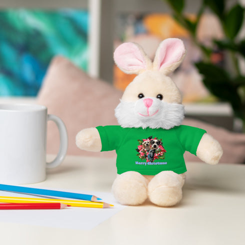 Custom Photo Festive Poinsettia Stuffed Animals with Tee